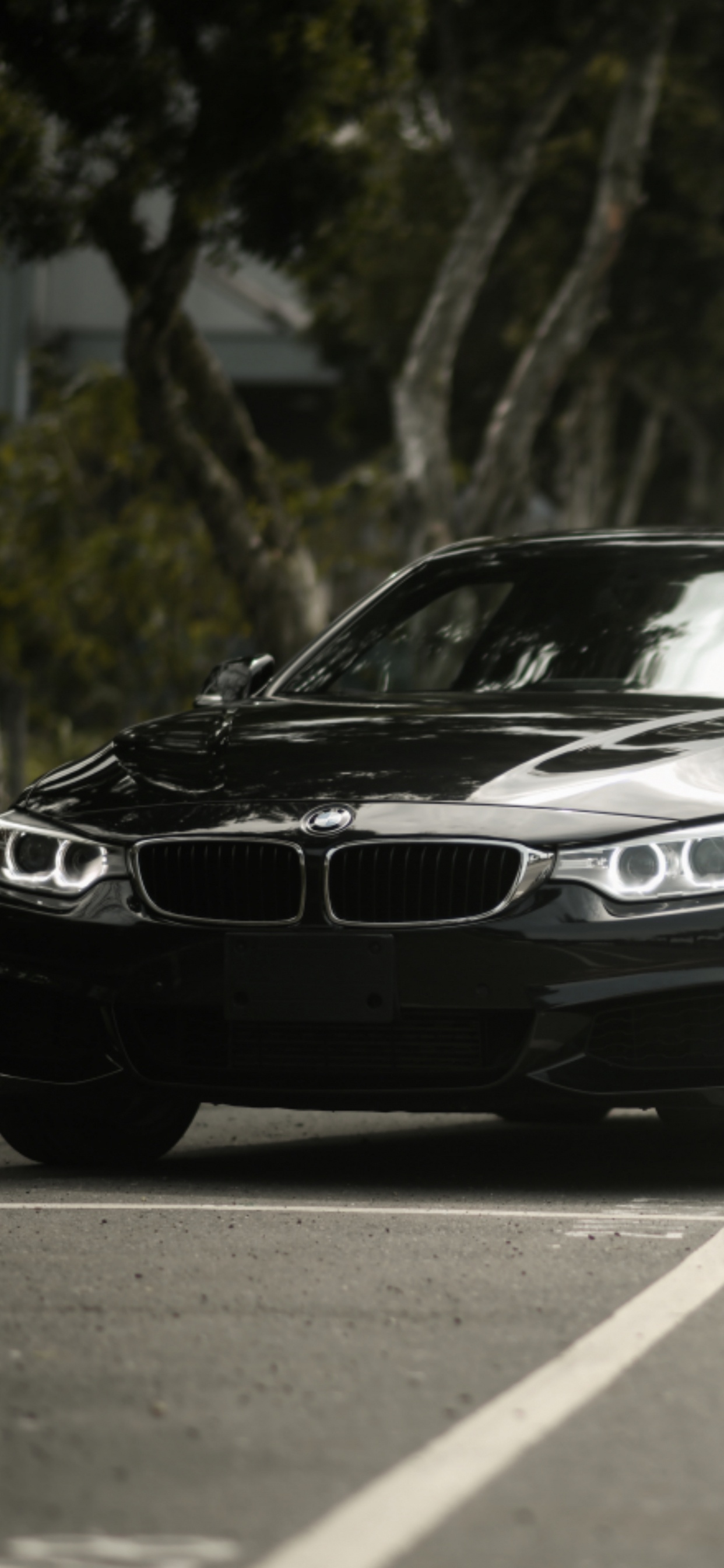 Black Mercedes Benz Coupe on Road. Wallpaper in 1242x2688 Resolution