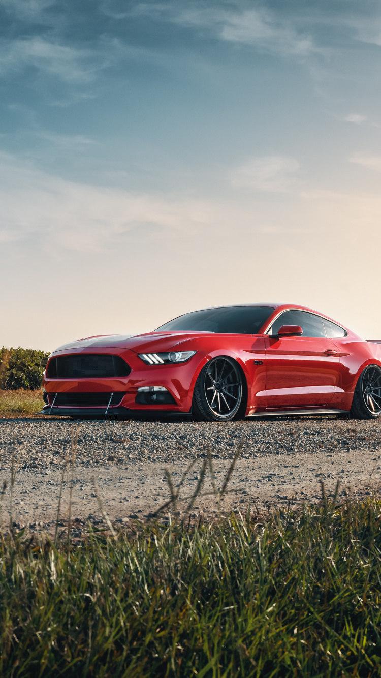 Red Chevrolet Camaro on Brown Grass Field Under White Clouds During Daytime. Wallpaper in 750x1334 Resolution