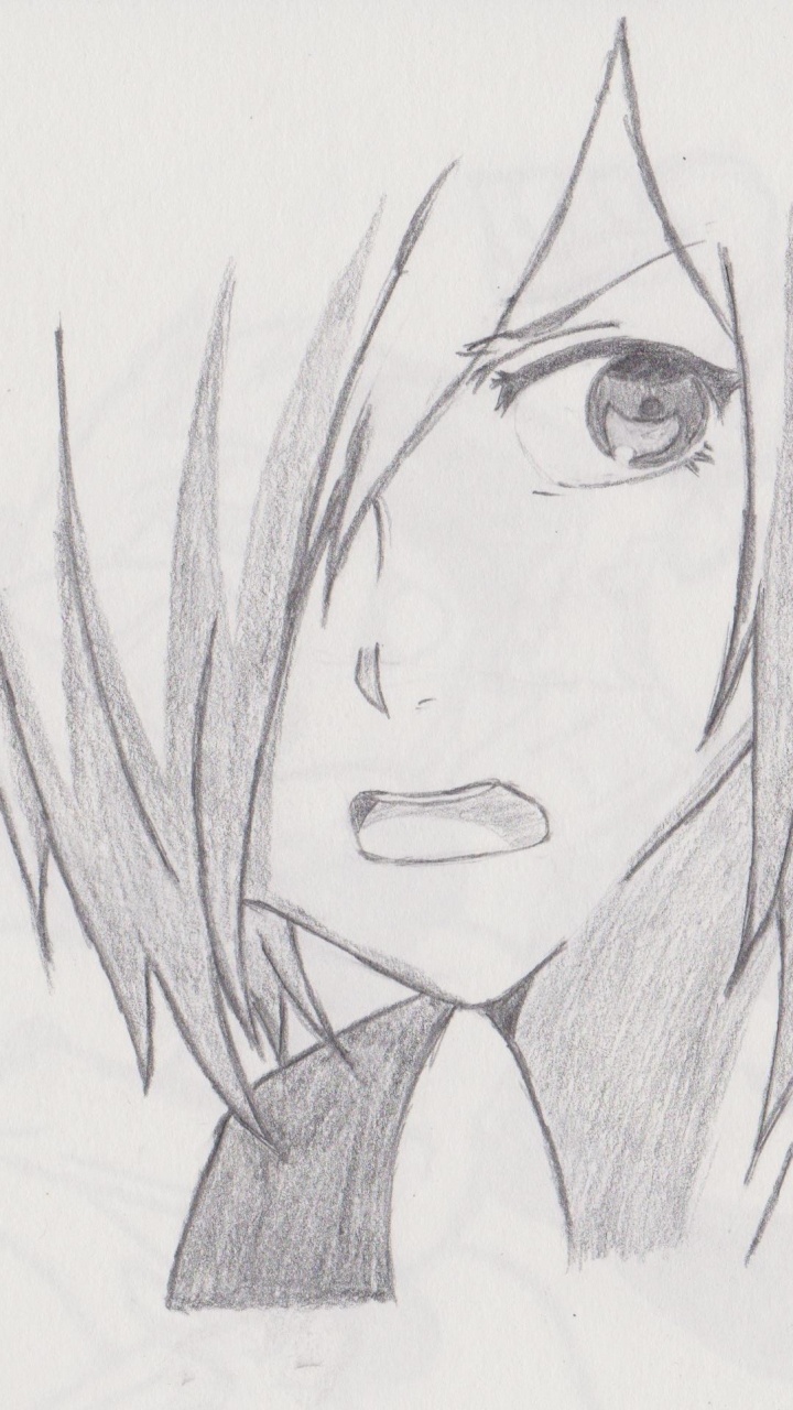 Femme Aux Cheveux Longs Croquis. Wallpaper in 720x1280 Resolution