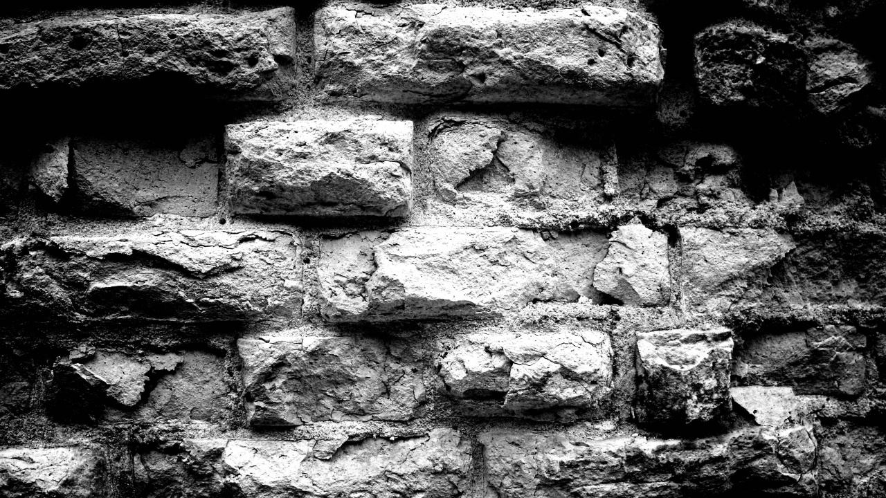 Gray Scale Photo of Brick Wall. Wallpaper in 1280x720 Resolution