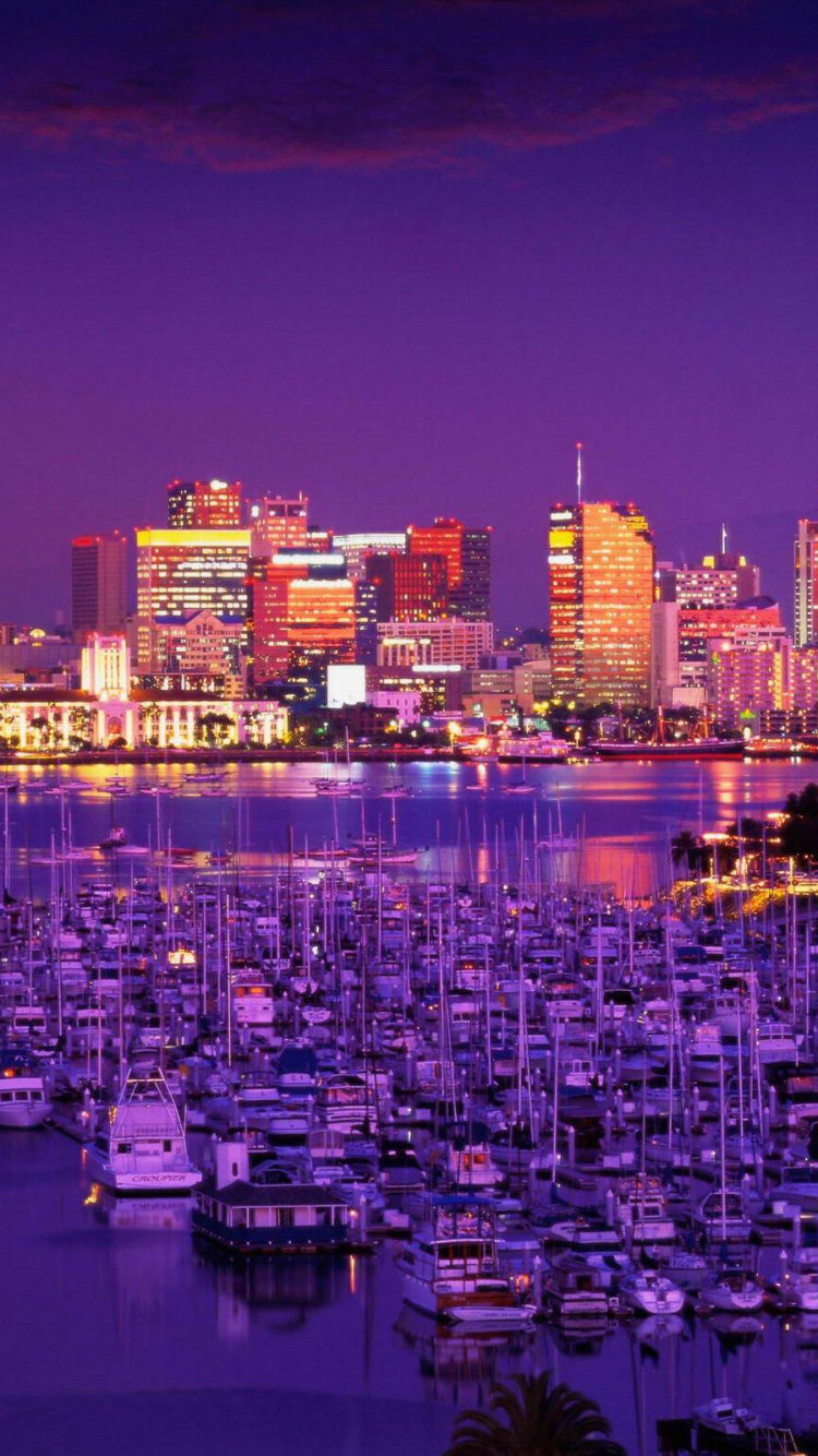 城市, 城市景观, 天际线, 紫色的, 大都会 壁纸 750x1334 允许