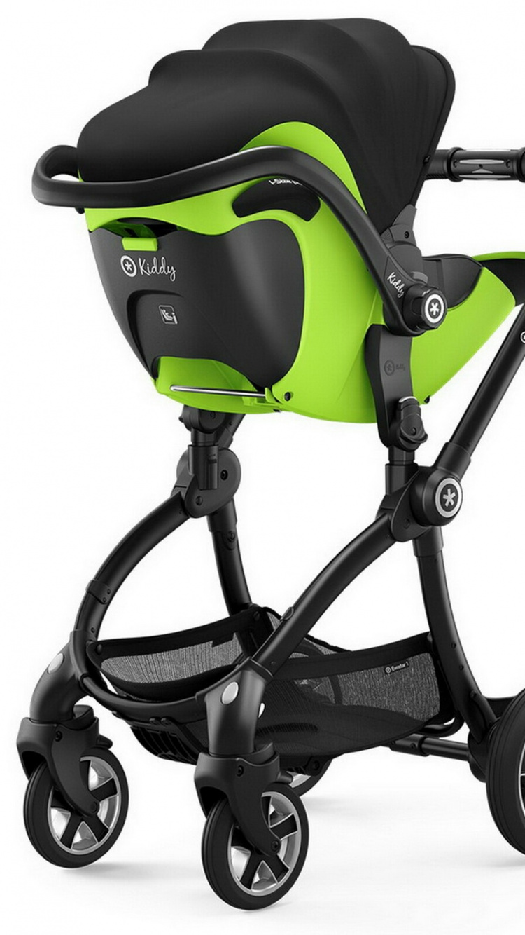 Black and Green Stroller With White Background. Wallpaper in 750x1334 Resolution