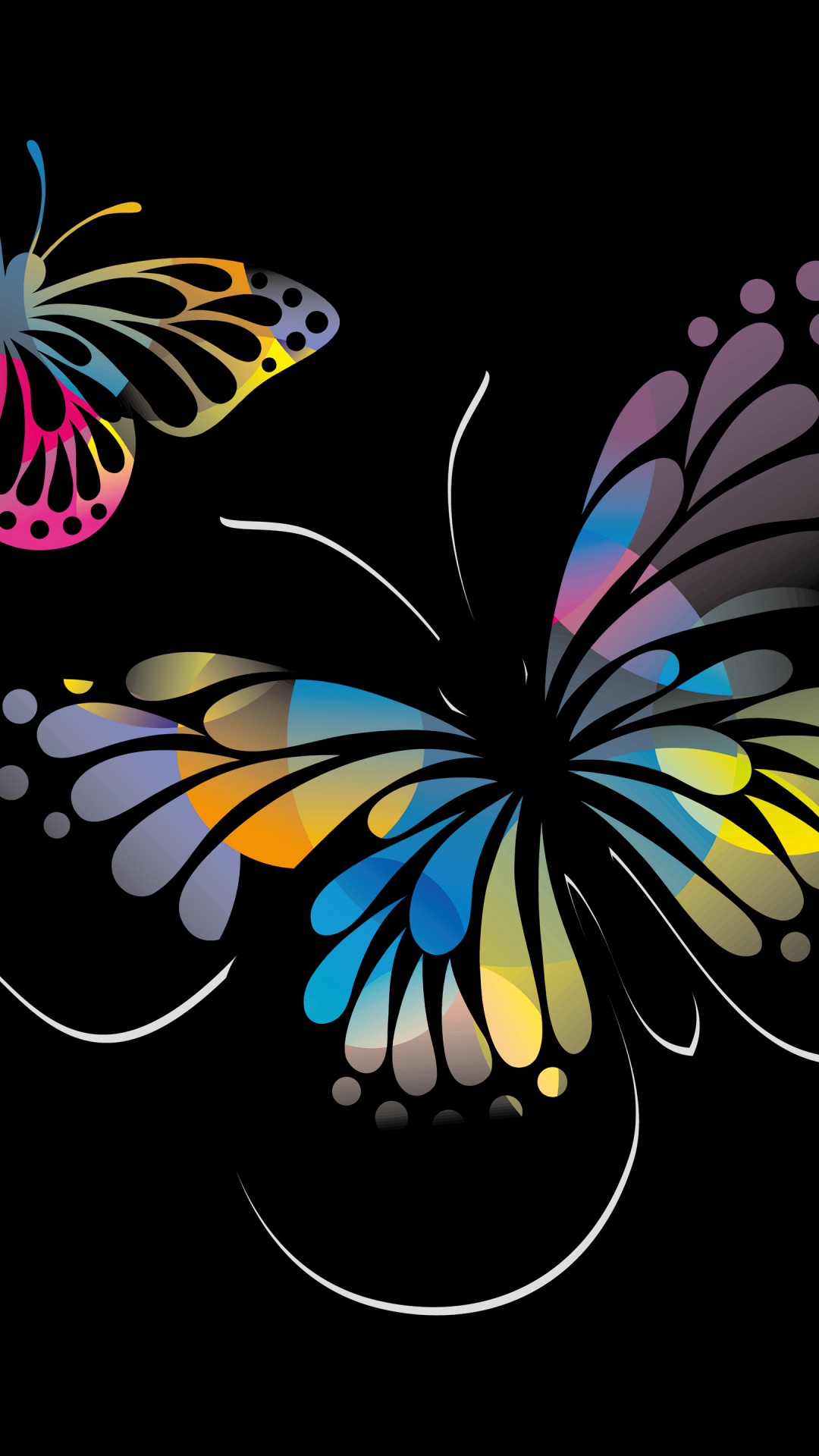 Design, Vektor-Grafiken, Fraktale Kunst, Bestäuber, Butterfly. Wallpaper in 1080x1920 Resolution