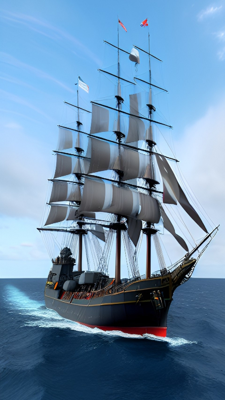 Flagship, Ship, Barque, Steam Frigate, Ship of The Line. Wallpaper in 750x1334 Resolution