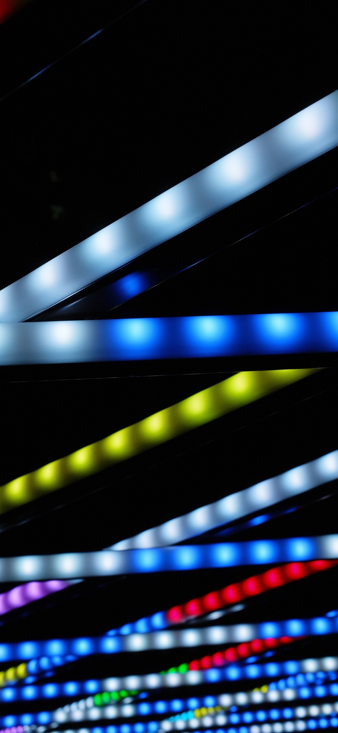 Noir Vert Rouge et Bleu Lumière. Wallpaper in 1125x2436 Resolution