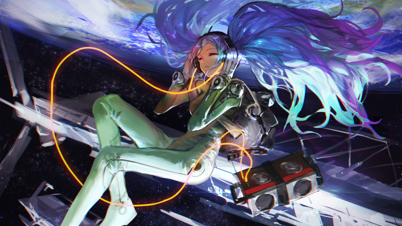 Hatsune Miku, Vocaloid, Arte, Anime, Gráficos. Wallpaper in 1280x720 Resolution