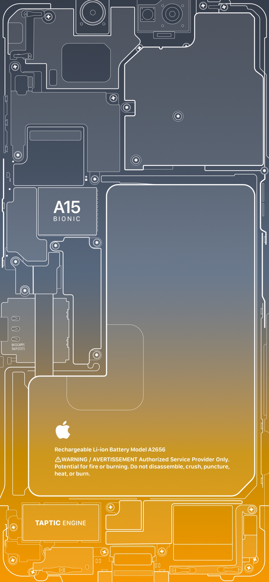 Apple, IPhone, un 15 Bionique, Magsafe, Ligne. Wallpaper in 1125x2436 Resolution