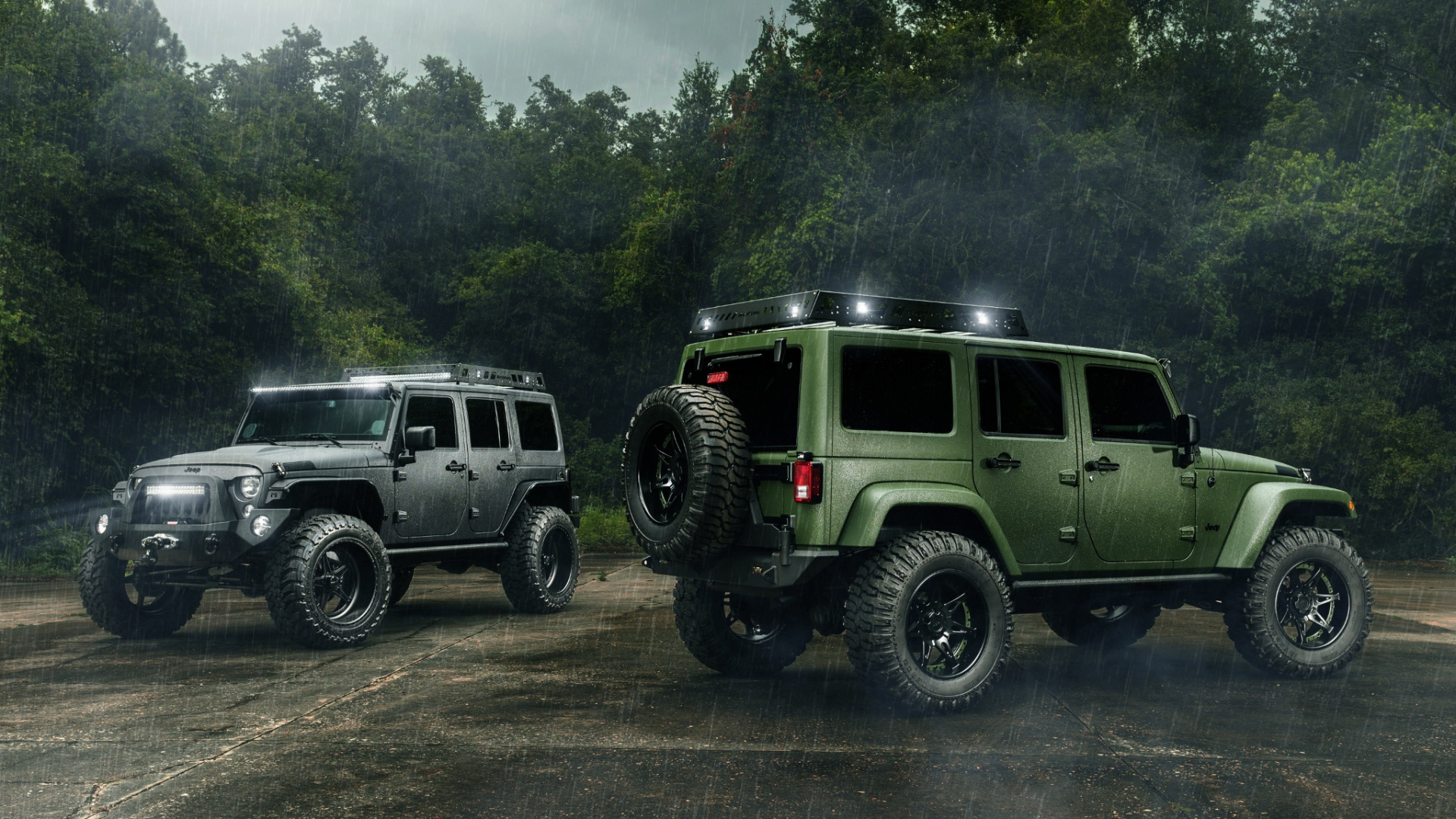White and Black Jeep Wrangler on Road During Daytime. Wallpaper in 1920x1080 Resolution