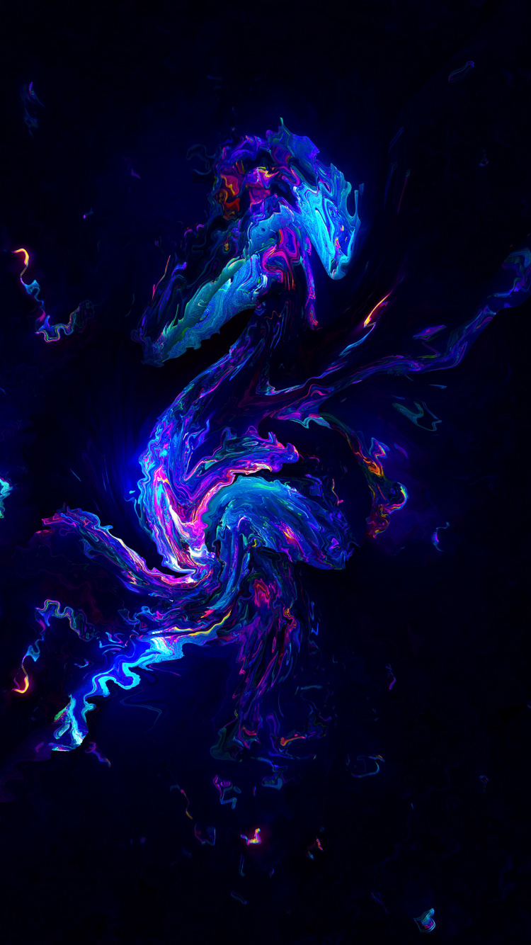 Art, Liquid, Purple, Espace, Obscurité. Wallpaper in 750x1334 Resolution