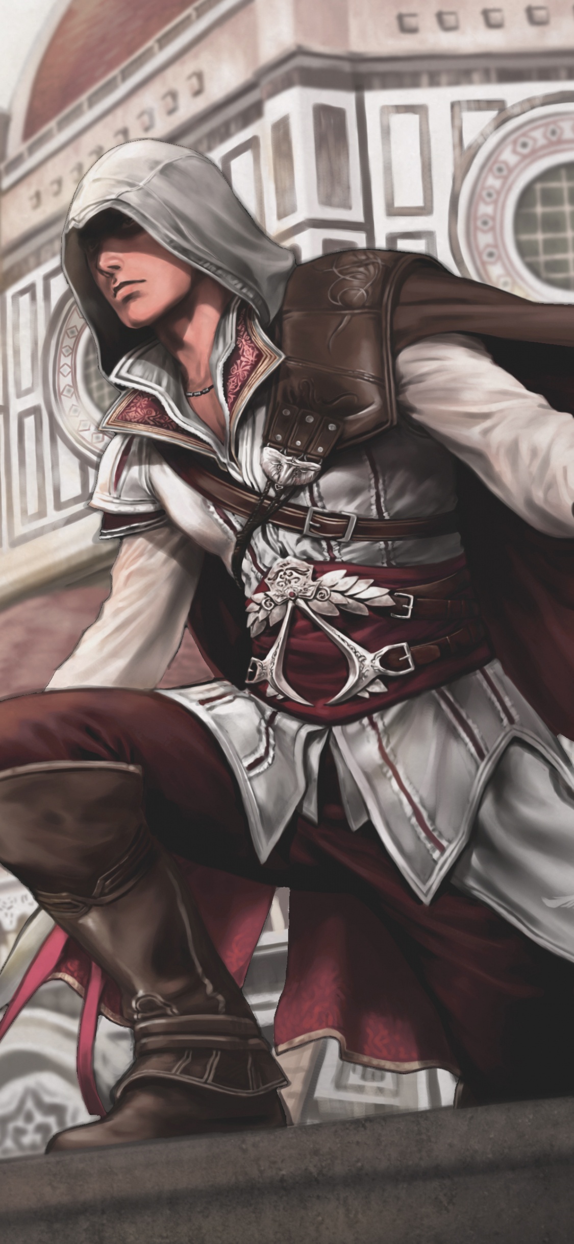 Assassins Creed 2, Assassins Creed II, Assassins Creed la Hermandad, Ezio Auditore, Edificio. Wallpaper in 1125x2436 Resolution