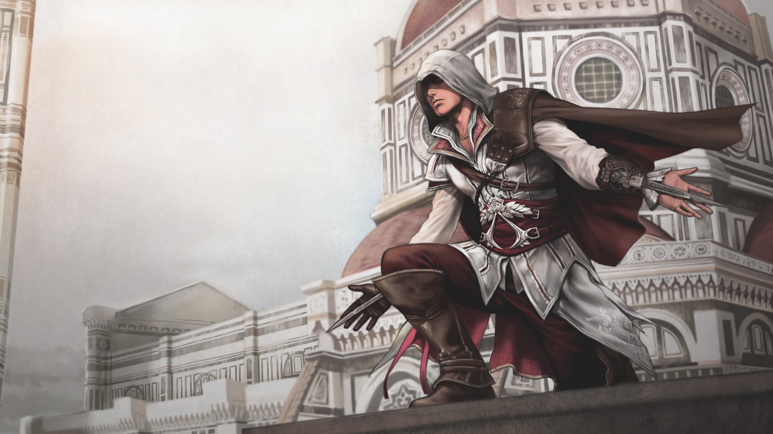 Assassins Creed 2, Assassins Creed II, Assassins Creed la Hermandad, Ezio Auditore, Edificio. Wallpaper in 2560x1440 Resolution