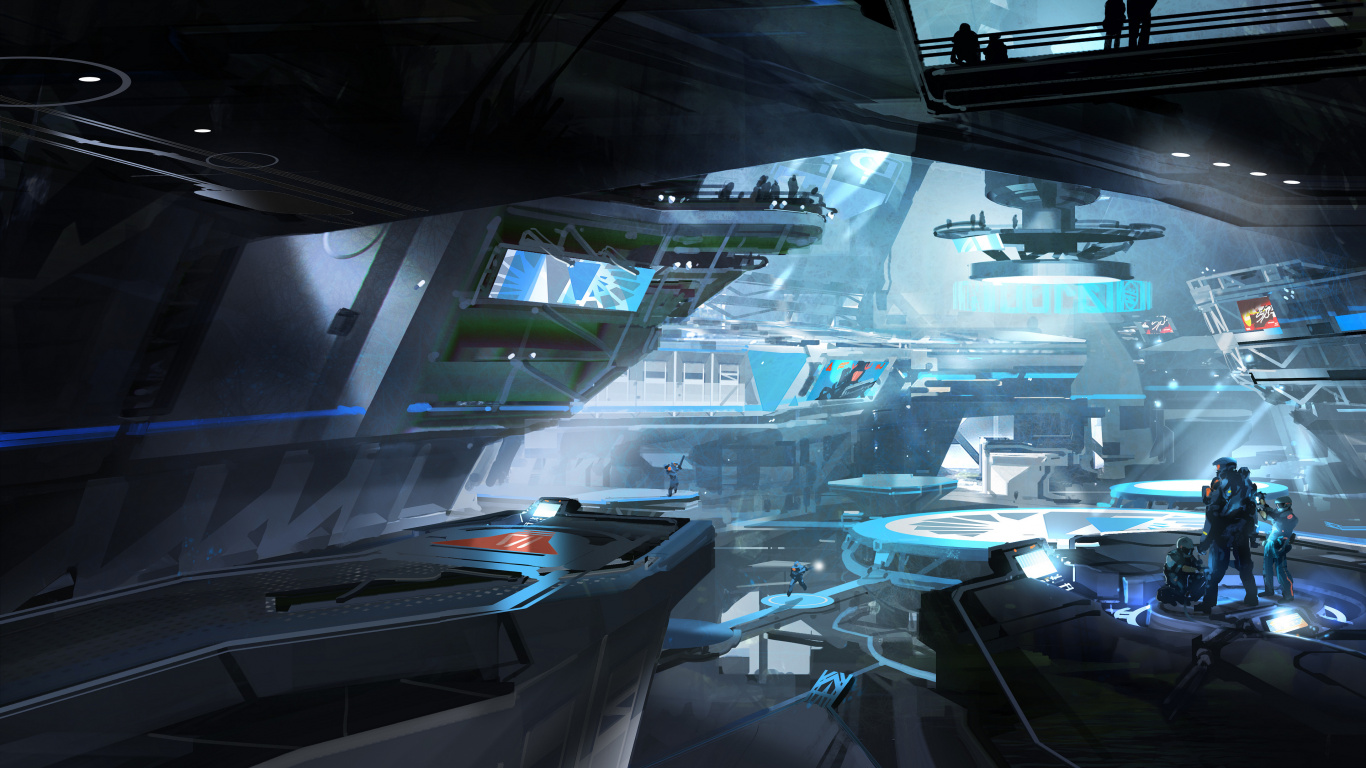 Star Wars, Sci fi Arena Concept Art, Halo 4, The Art of Halo 5 Guardians, Artist. Wallpaper in 1366x768 Resolution