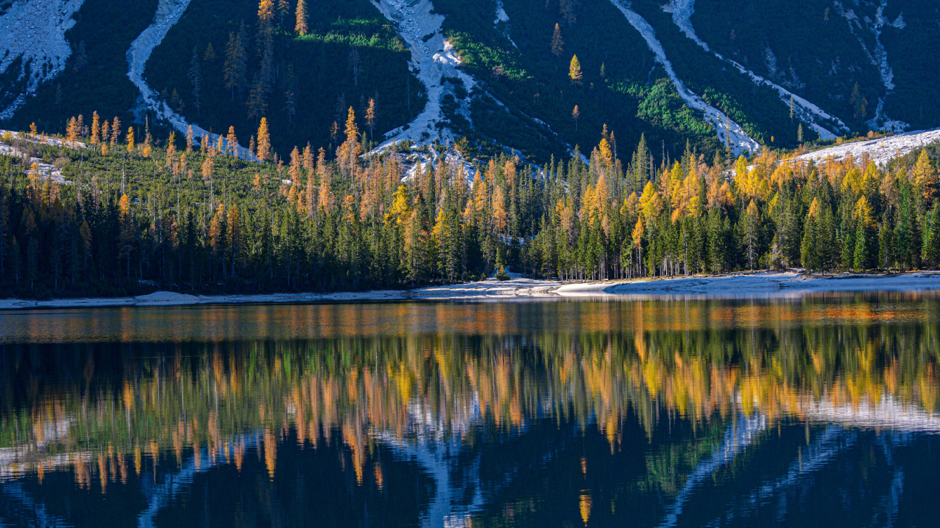 Dolomites, le Mont Fuji, Eau, Les Ressources en Eau, Paysage Naturel. Wallpaper in 1366x768 Resolution