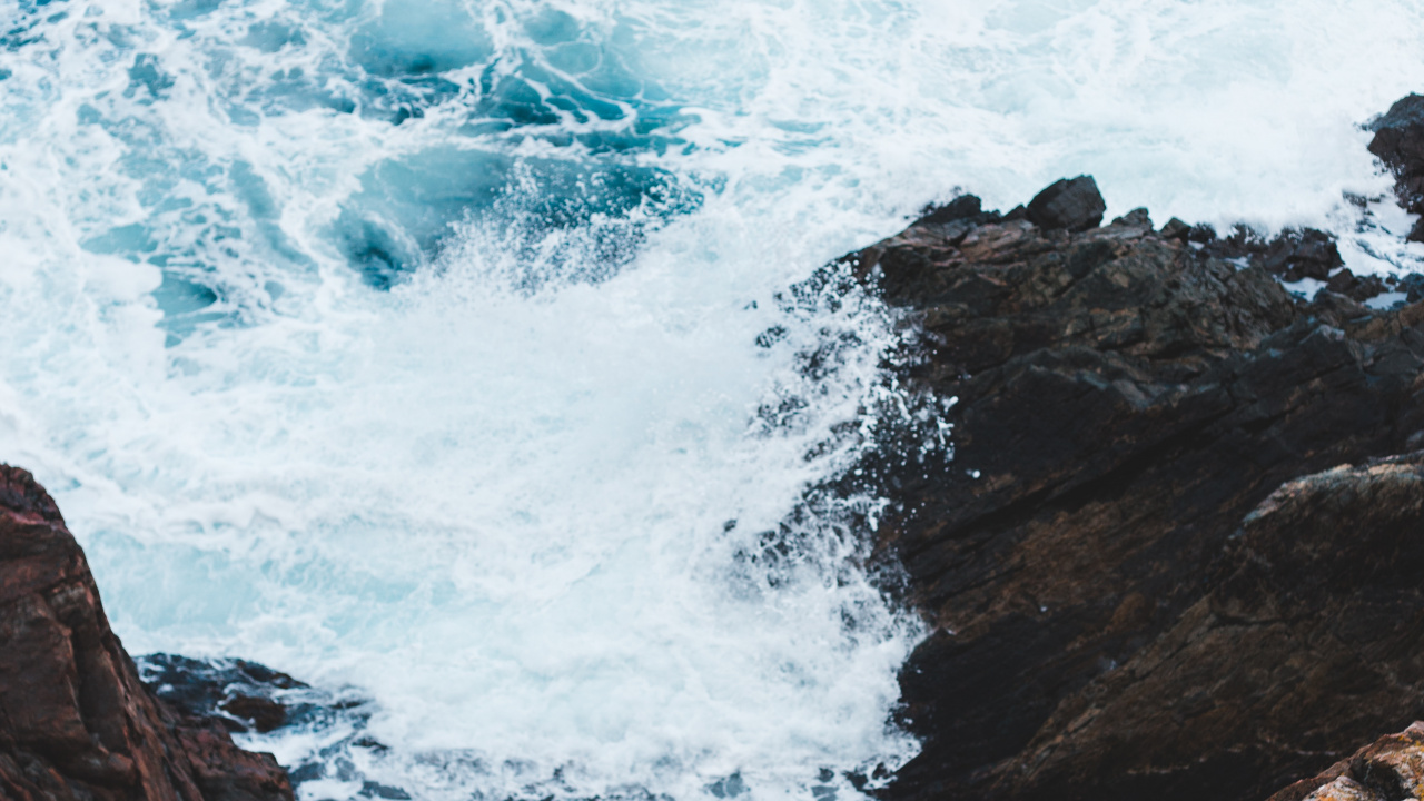 Mer, Eau, Blue, Rock, le Vent Vague. Wallpaper in 1280x720 Resolution