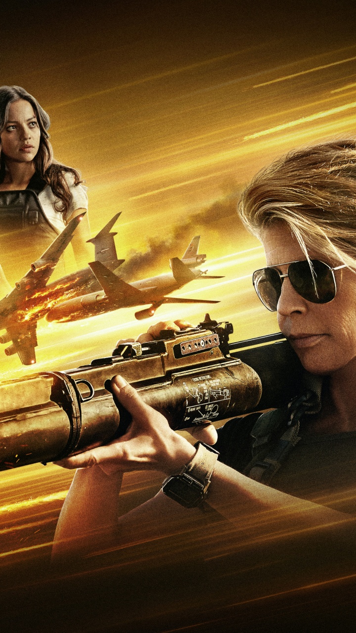 Terminator Dark Fate 2019, Linda Hamilton, James Cameron, Terminator Dark Fate, Sarah Connor. Wallpaper in 720x1280 Resolution