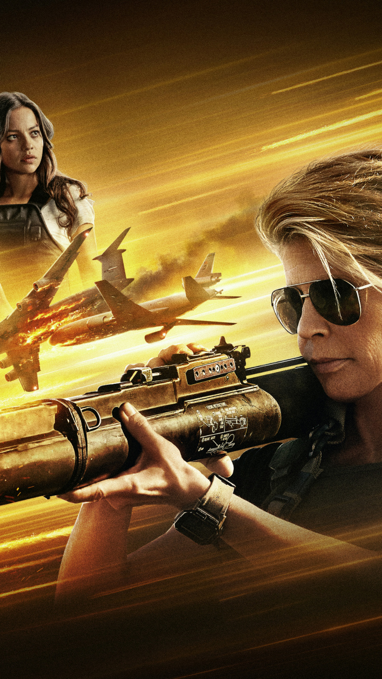 Terminator Dark Fate 2019, Linda Hamilton, James Cameron, Terminator Dark Fate, Sarah Connor. Wallpaper in 750x1334 Resolution
