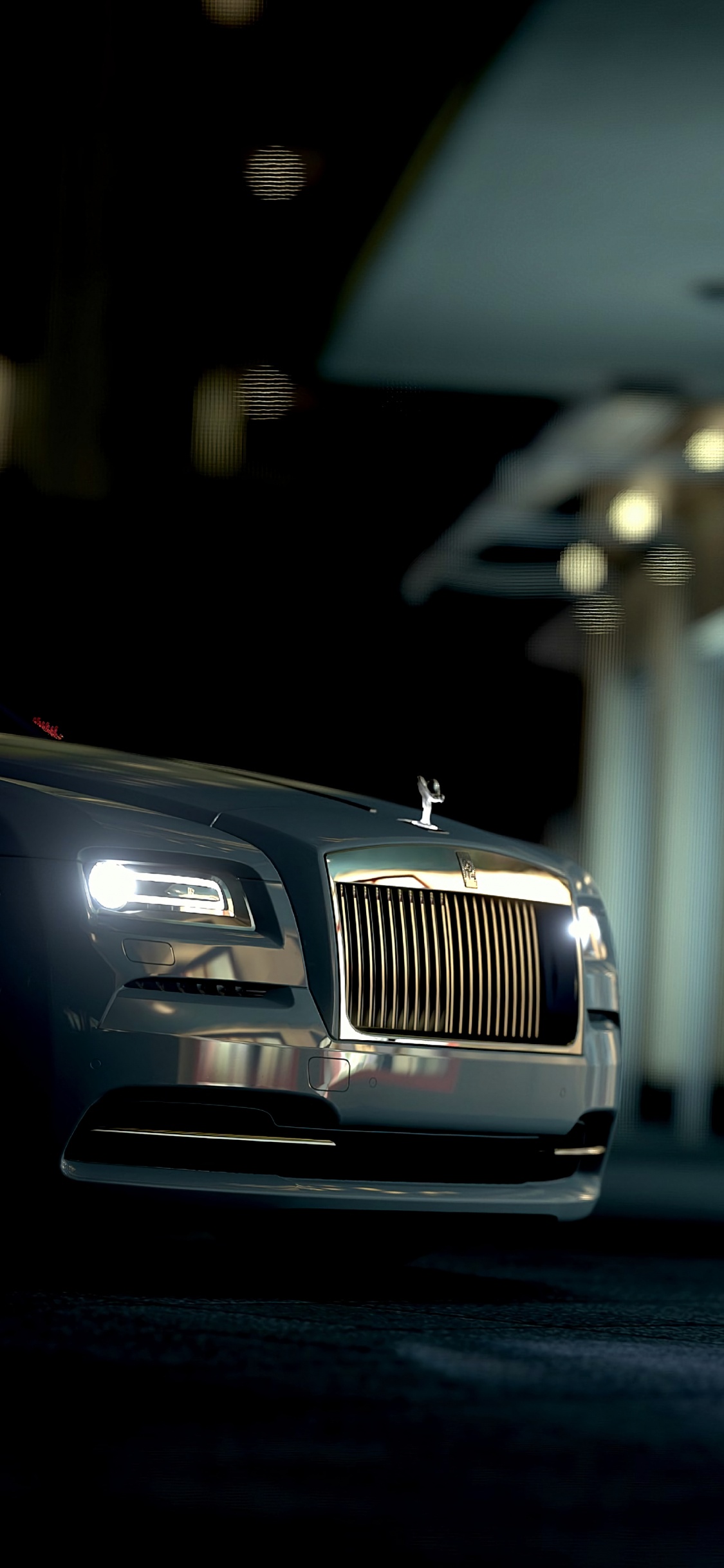 Voiture Noire Dans un Parking. Wallpaper in 1125x2436 Resolution