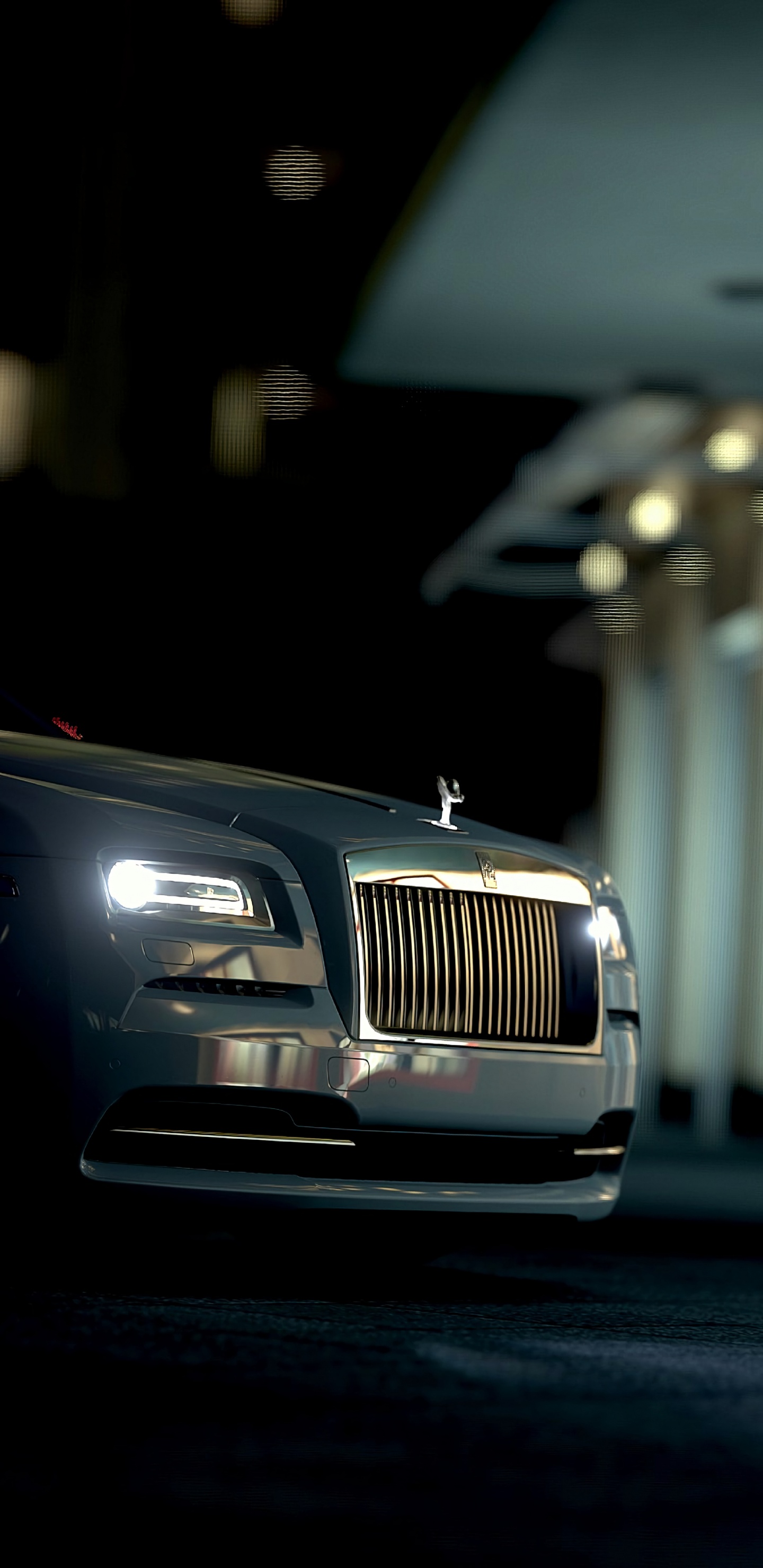 Voiture Noire Dans un Parking. Wallpaper in 1440x2960 Resolution