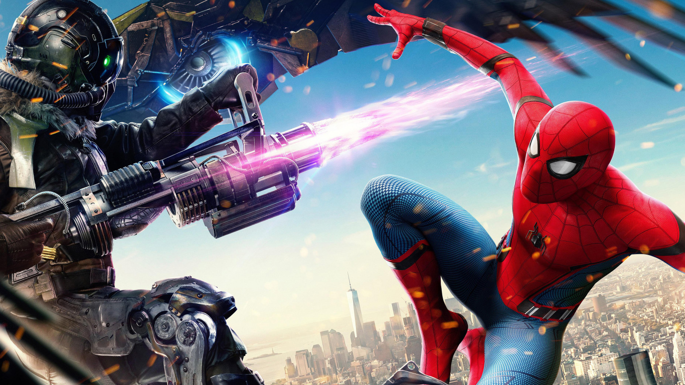 Roter Und Schwarzer Roboter Mit Pistole. Wallpaper in 1366x768 Resolution