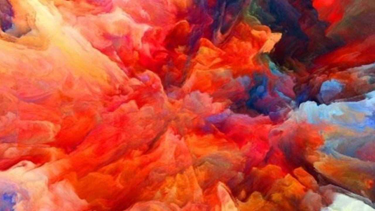 Blue Red and White Abstract Painting. Wallpaper in 1280x720 Resolution