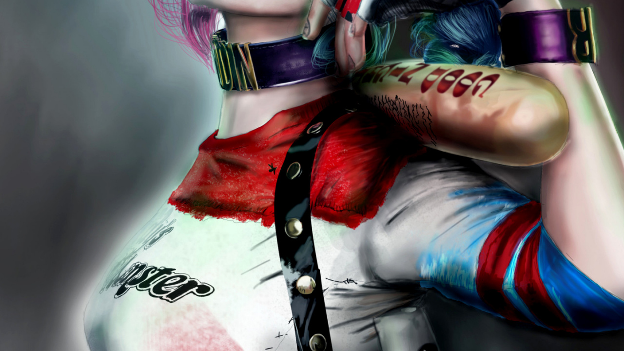 Harley Quinn, Batman, dc Comics, Gesto, Arte. Wallpaper in 1280x720 Resolution