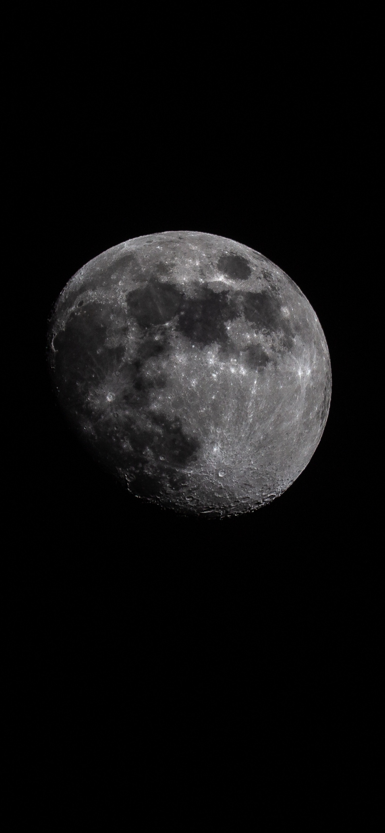 Full Moon in Dark Night Sky. Wallpaper in 1242x2688 Resolution