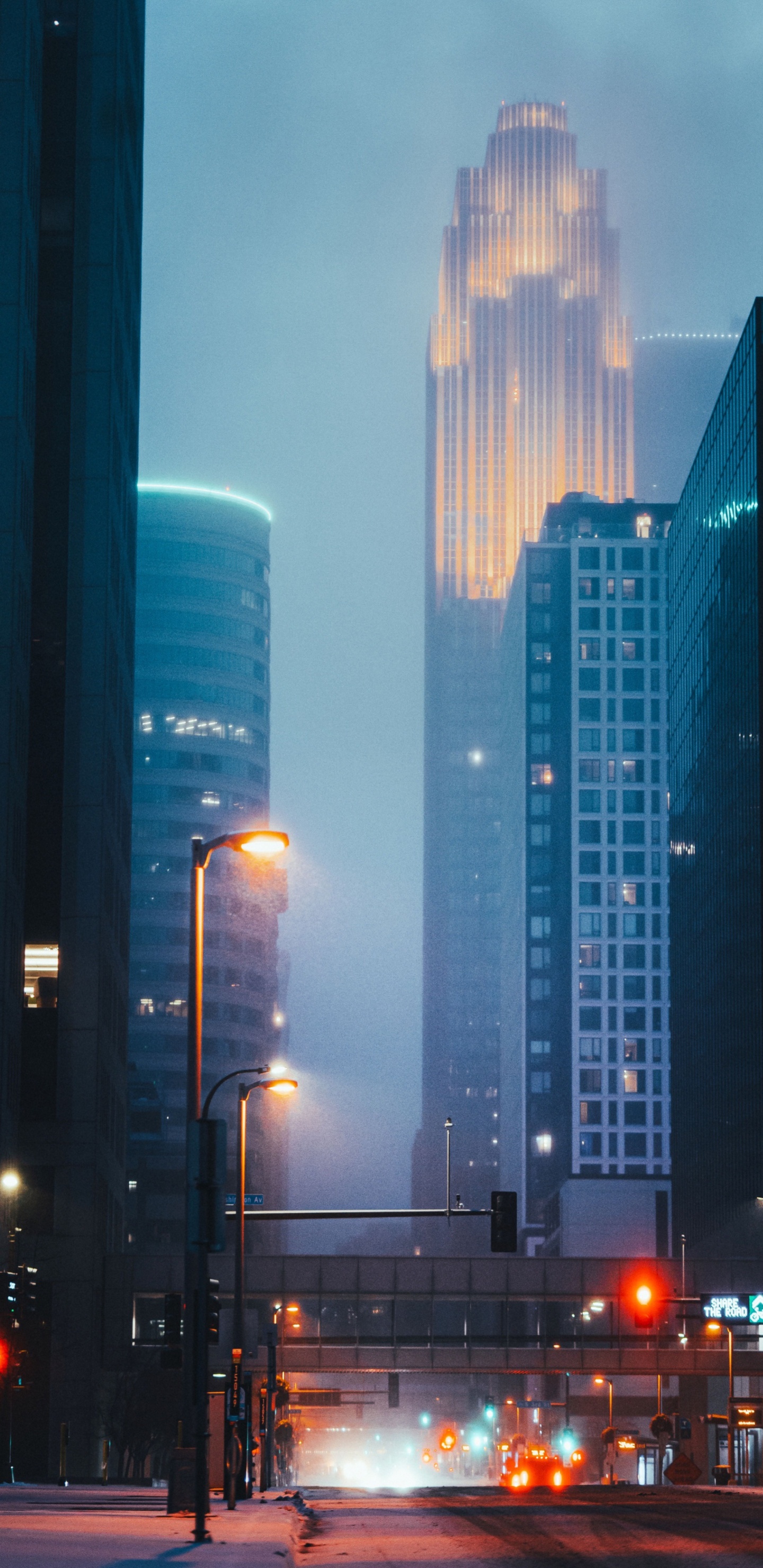 Rue, Gratte-ciel, Bâtiment, Atmosphère, la Journée. Wallpaper in 1440x2960 Resolution