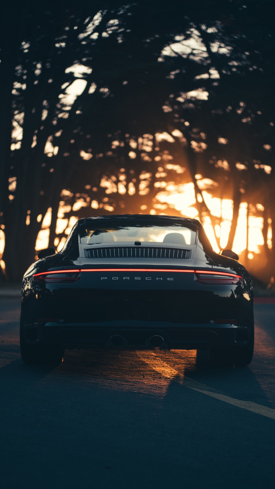 Black Car on Road During Sunset. Wallpaper in 1080x1920 Resolution
