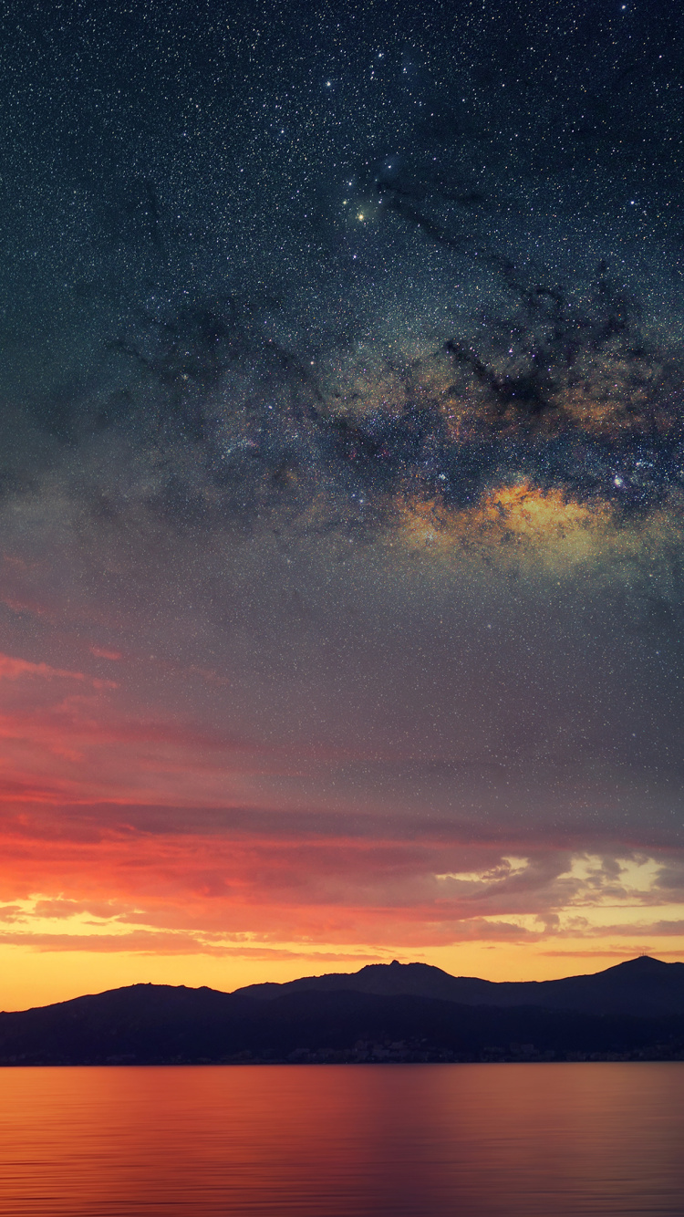 Gewässer Unter Blauem Himmel. Wallpaper in 750x1334 Resolution