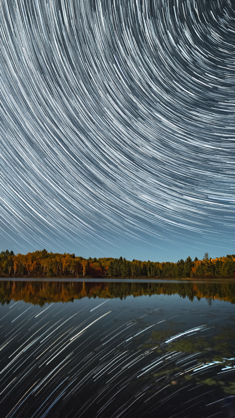 Ligne, Nuit, Nature, Réflexion, Paysage Naturel. Wallpaper in 750x1334 Resolution