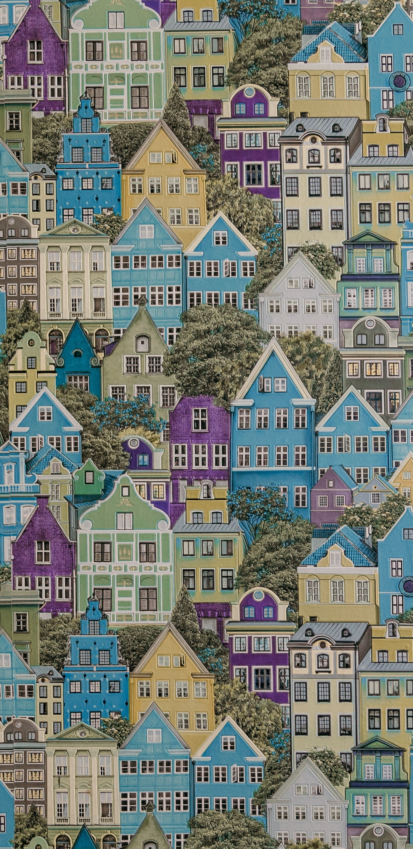 Pintura Abstracta Azul Blanca y Verde. Wallpaper in 1440x2960 Resolution