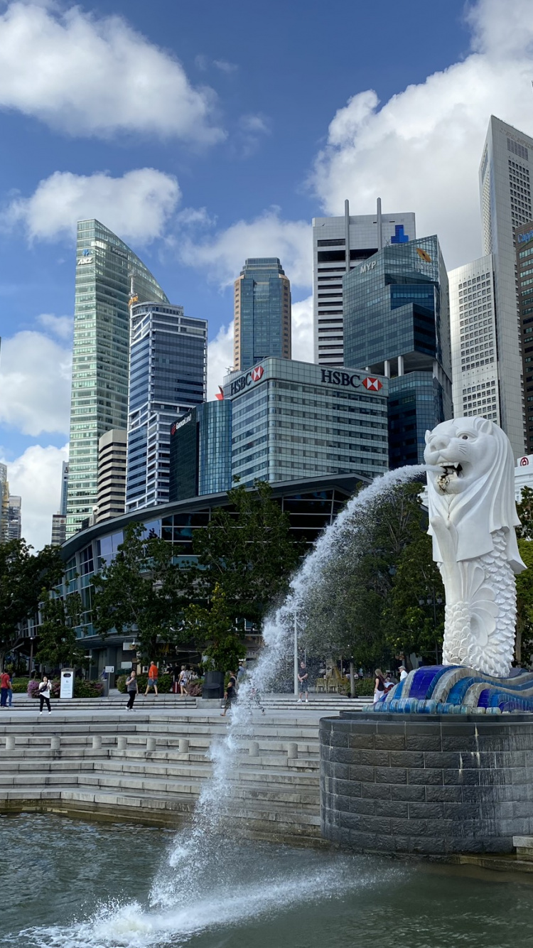 Singapour, Eau, Tour de Bloc, la Journée, Fontaine. Wallpaper in 750x1334 Resolution