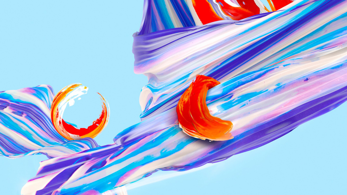 OnePlus 5, Android, OnePlus One, OxygenOS, la Pureté de la Couleur. Wallpaper in 1366x768 Resolution