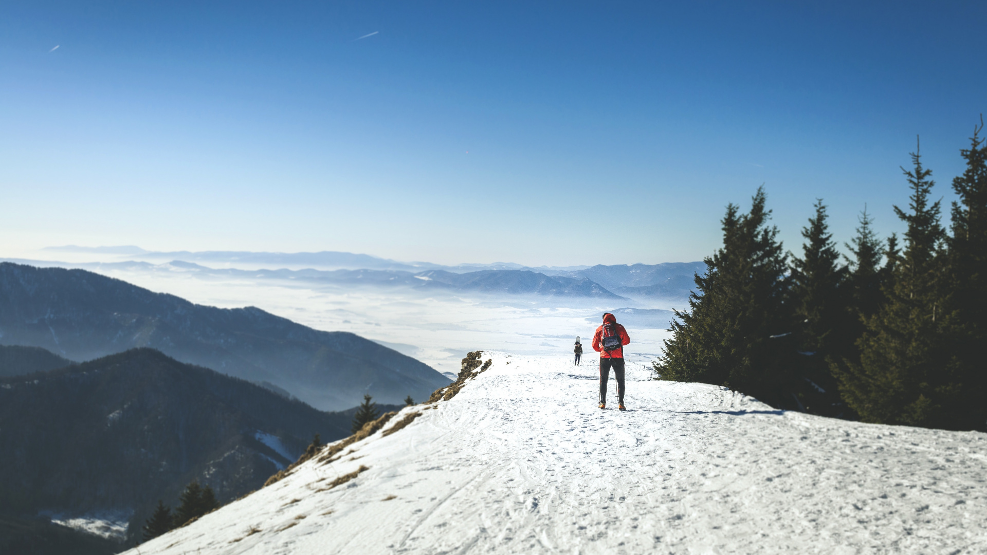 Invierno, Nieve, Las Formaciones Montañosas, Montaña, Ridge. Wallpaper in 1920x1080 Resolution