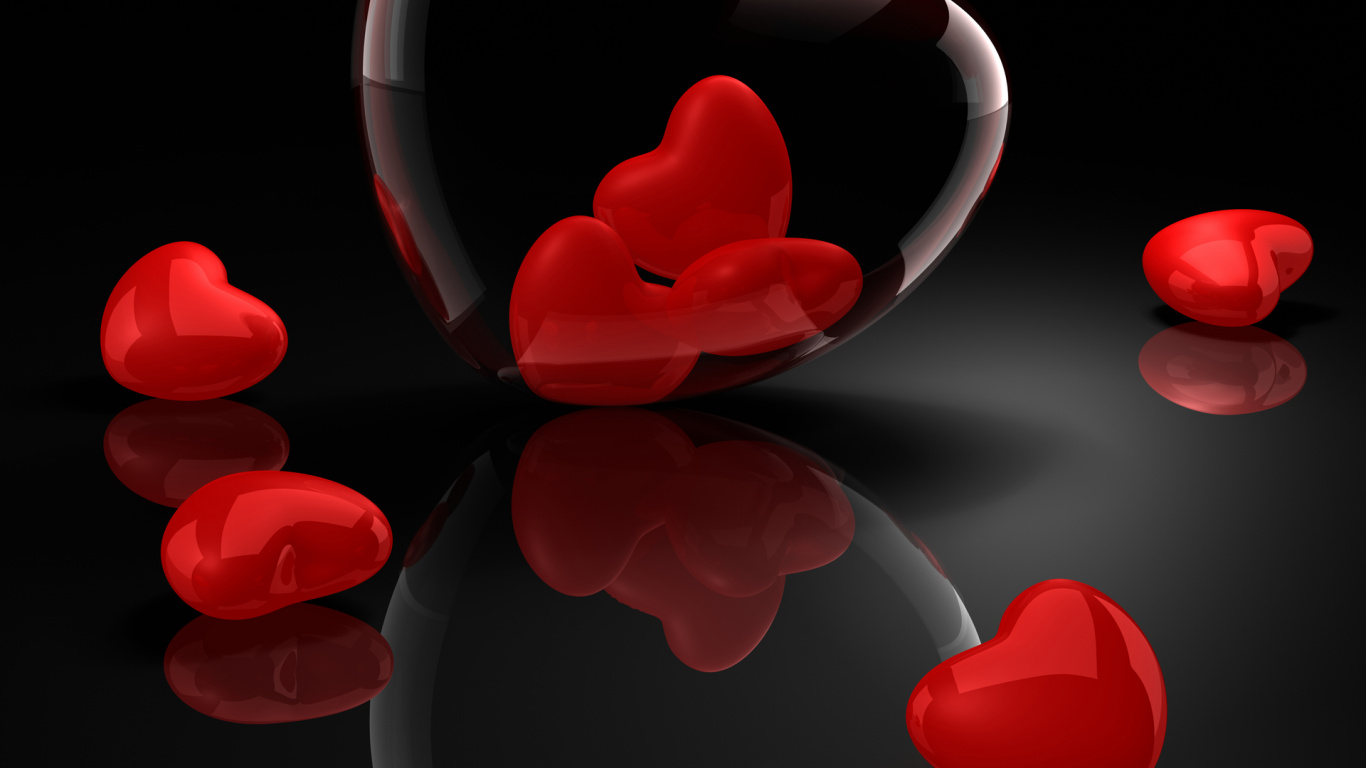 le Jour de Valentines, Cœur, Red, Amour, Organe. Wallpaper in 1366x768 Resolution