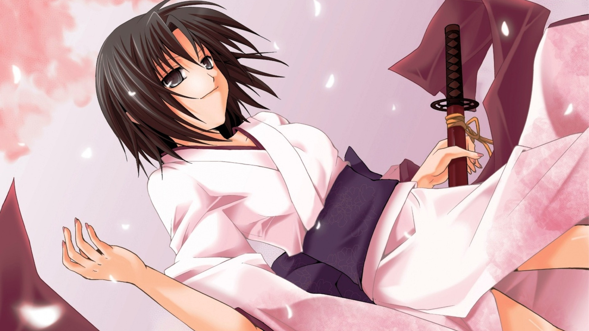 Black Haired Female Anime Character. Wallpaper in 1920x1080 Resolution