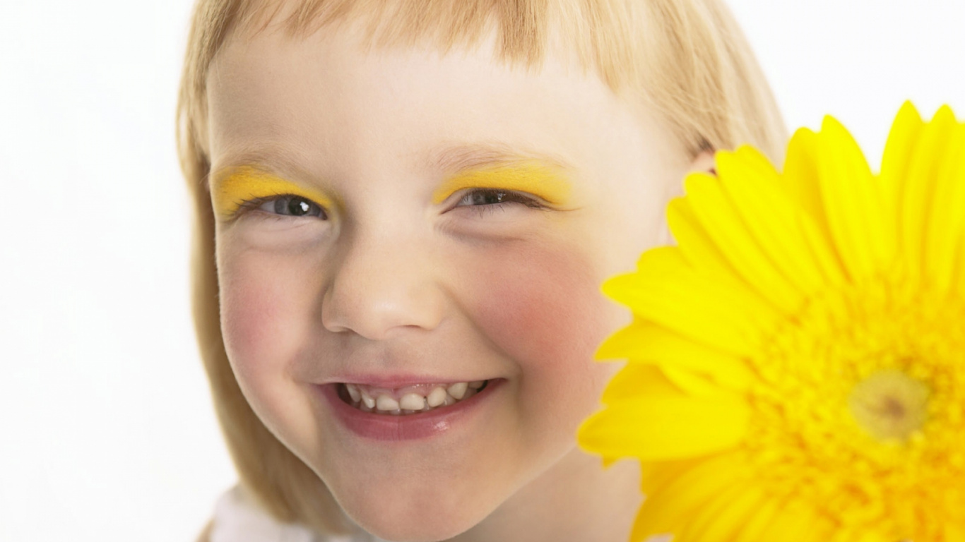 Jaune, L'expression du Visage, Sourcil, Nez, Enfant. Wallpaper in 1366x768 Resolution