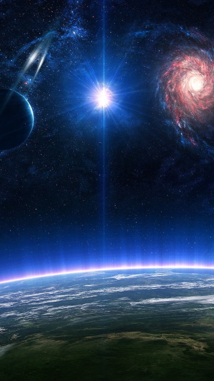 Ilustración de Galaxia Azul y Blanca. Wallpaper in 720x1280 Resolution