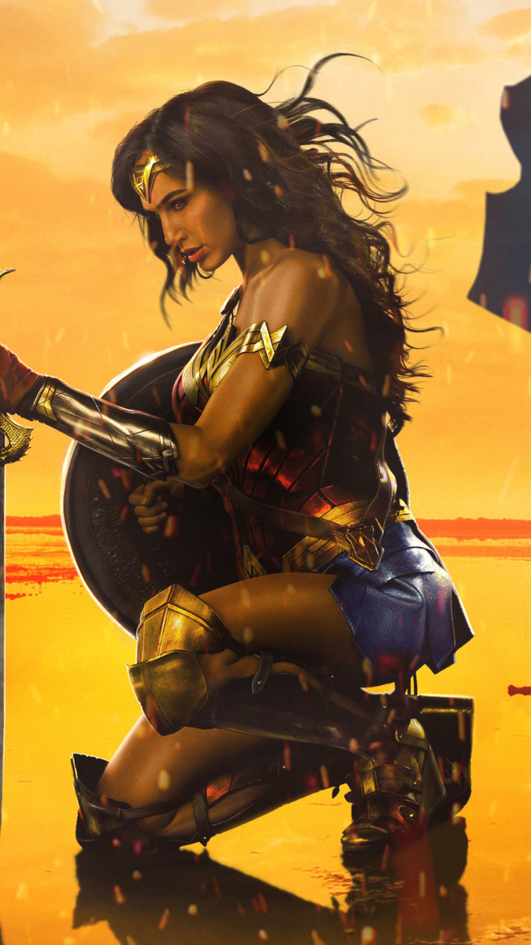 Mujer en Vestido Negro y Marrón Con Rifle Ilustración. Wallpaper in 750x1334 Resolution