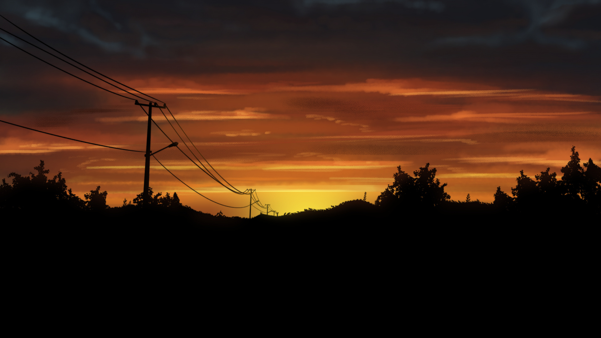 Natur, Sonnenuntergang, Branch, Cloud, Sonnenaufgang. Wallpaper in 1920x1080 Resolution