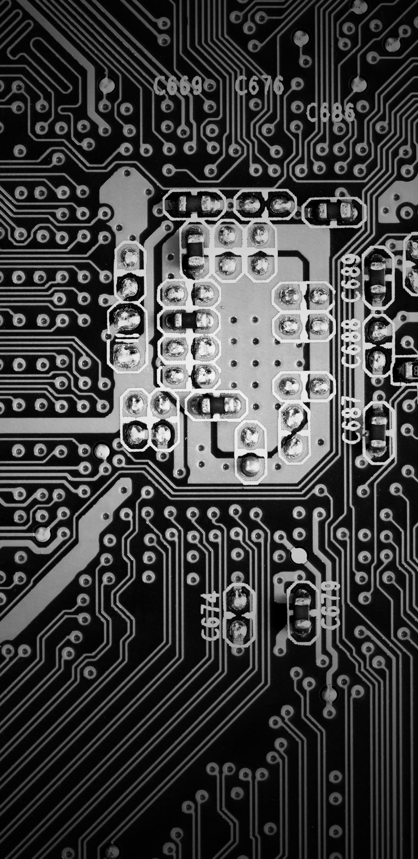 Illustration Abstraite en Noir et Blanc. Wallpaper in 1440x2960 Resolution