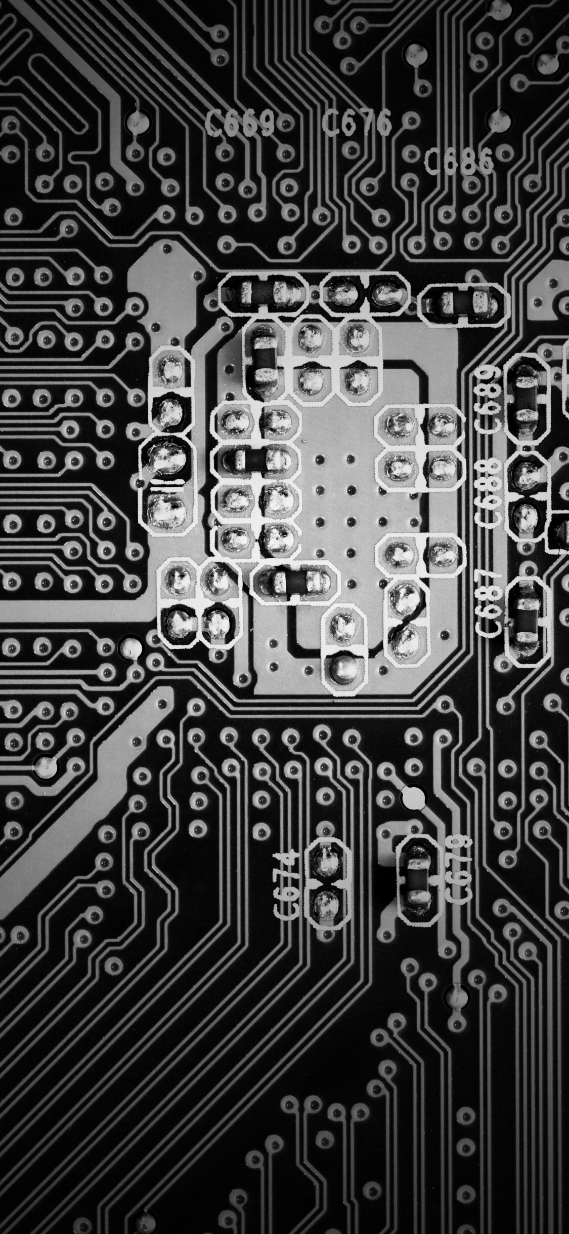 Abstrakte Schwarz-Weiß-Darstellung. Wallpaper in 1125x2436 Resolution