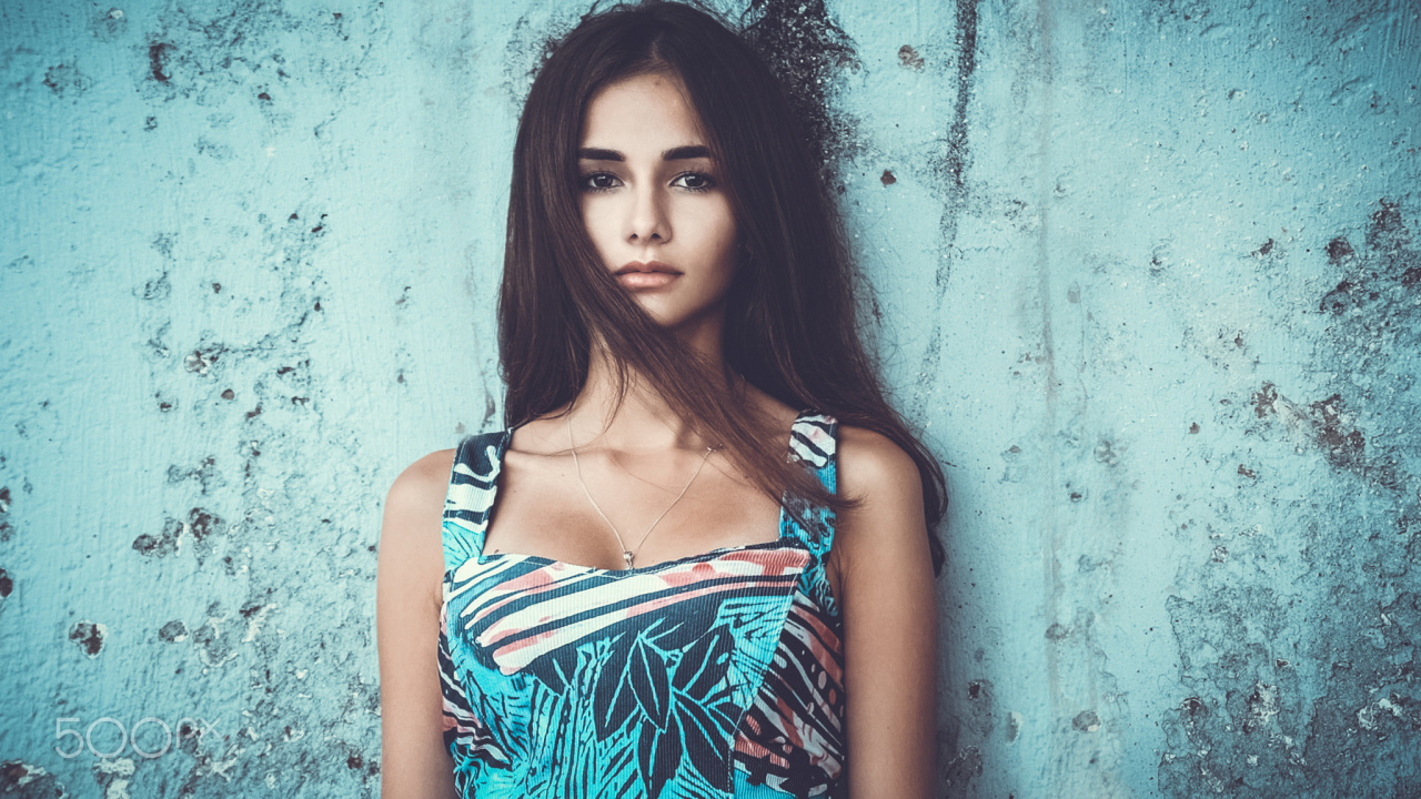 Model, Face, Hair, Blue, Beauty. Wallpaper in 1280x720 Resolution