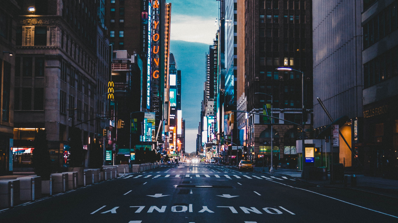 New York, Rue de New York, Rue, Manhattan, Bâtiment. Wallpaper in 1280x720 Resolution