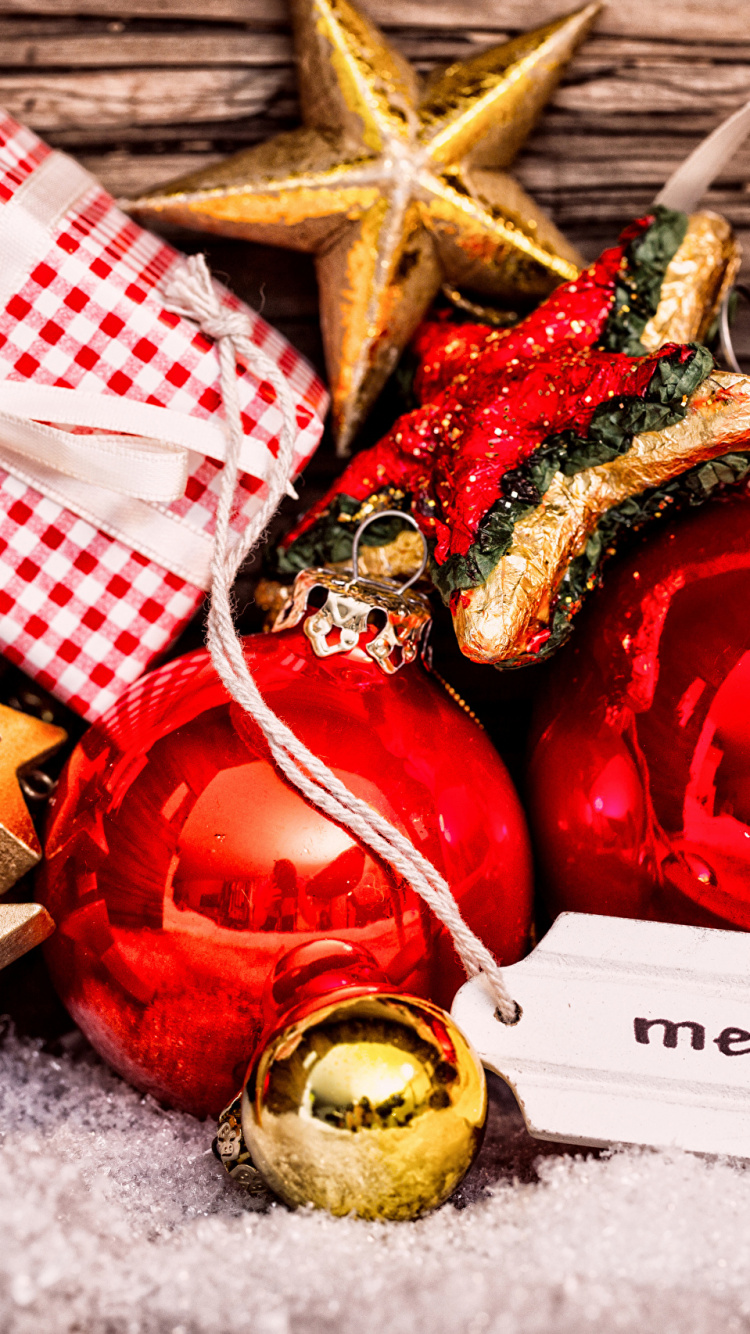 Weihnachten, Christmas Ornament, Weihnachtsdekoration, Geschenk, Handhelds. Wallpaper in 750x1334 Resolution