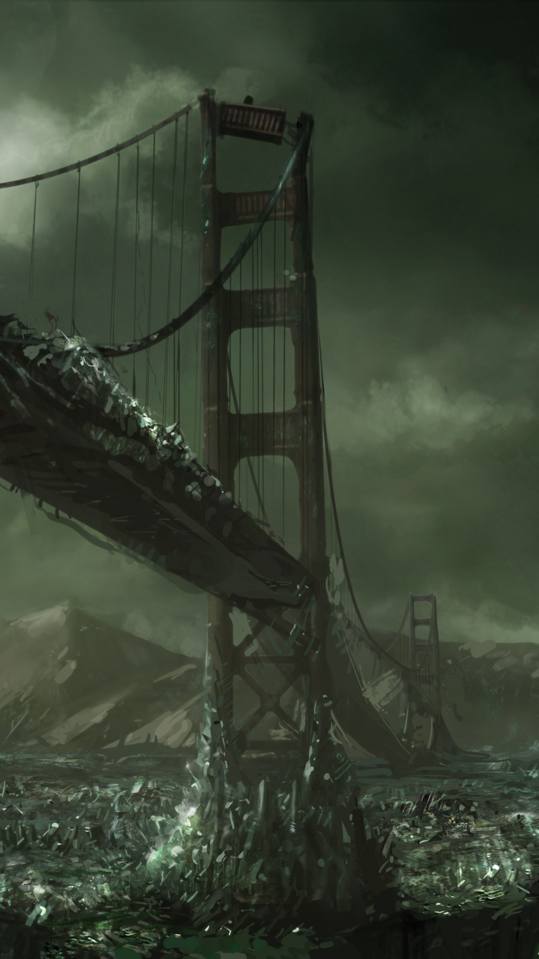 Darkness, Bridge, Apocalyptic Fiction, Post Apocalyptic Bridge, Sky. Wallpaper in 1080x1920 Resolution