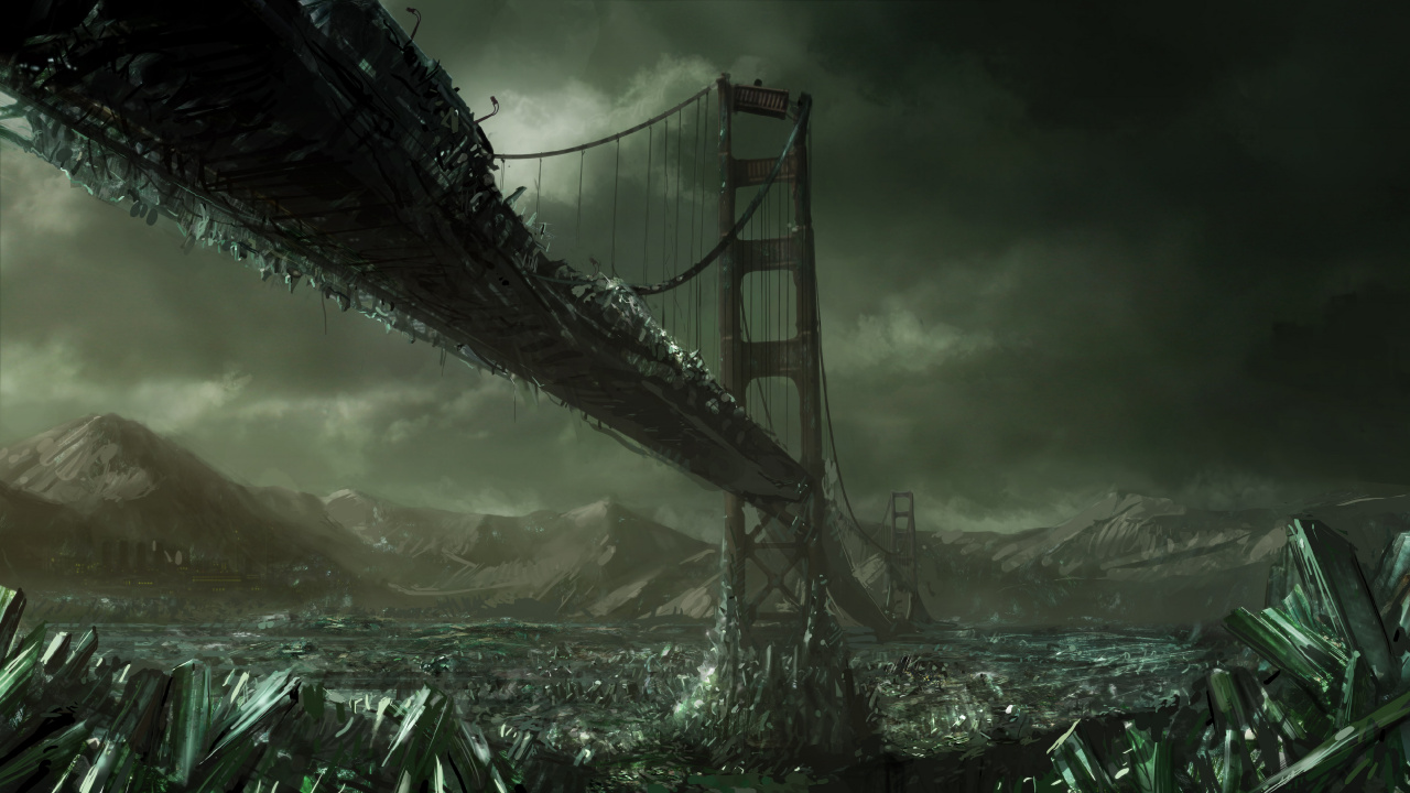 Darkness, Bridge, Apocalyptic Fiction, Post Apocalyptic Bridge, Sky. Wallpaper in 1280x720 Resolution