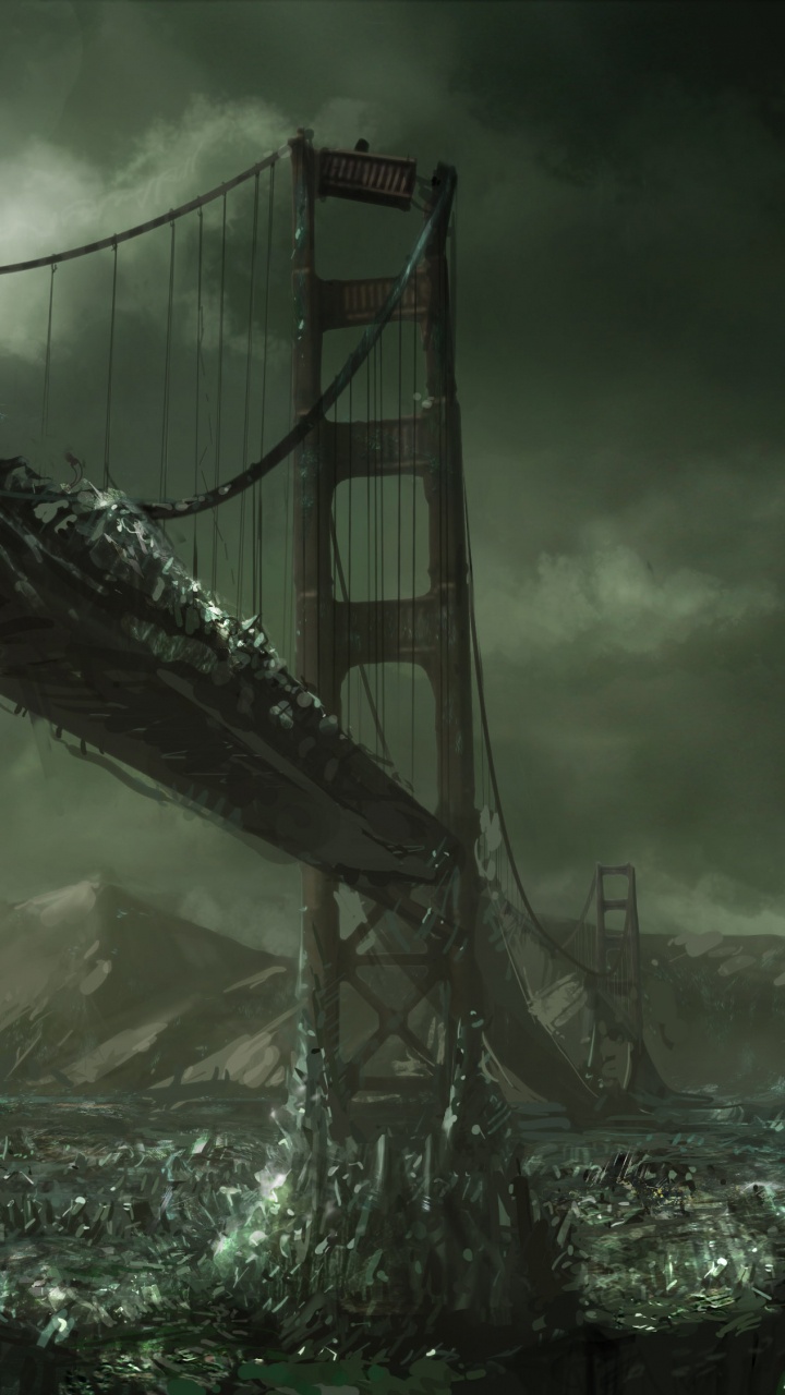 Darkness, Bridge, Apocalyptic Fiction, Post Apocalyptic Bridge, Sky. Wallpaper in 720x1280 Resolution