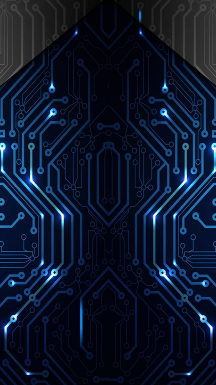 电蓝色的, 对称, 分形技术, 圆圈 壁纸 750x1334 允许