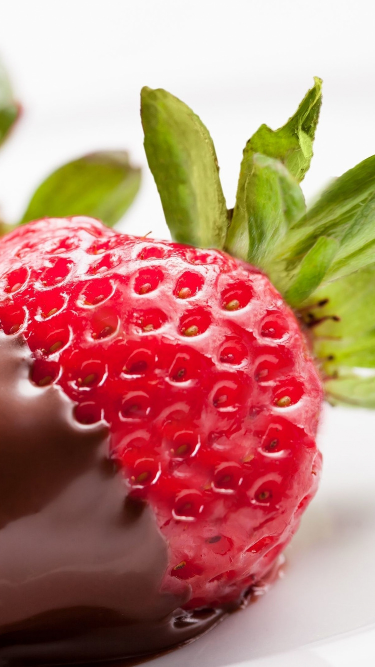 Strawberry on White Ceramic Plate. Wallpaper in 750x1334 Resolution